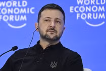 Nhà lãnh đạo Ukraine Volodymyr Zelensky tham dự Diễn đàn Kinh tế Thế giới (WEF) ở Davos, Thụy Sĩ ngày 21/1. Ảnh: Getty.
