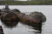 Tàu ngầm hạt nhân K-159 của Nga trước khi bị chìm. Ảnh: IE.