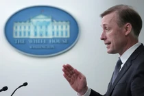 Cố vấn An ninh Quốc gia Mỹ Jake Sullivan trong cuộc họp báo tại Nhà Trắng (Ảnh: Getty)