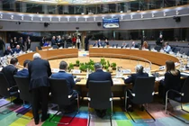 Toàn cảnh hội nghị thượng đỉnh khẩn cấp với các nhà lãnh đạo EU về Ukraine và các vấn đề an ninh tại Brussels, Bỉ ngày 6/3. Ảnh: Getty.