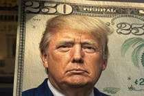 Hình ảnh ghép ông Trump trên tờ tiền mệnh giá 250 USD được nghị sĩ Mỹ đăng tải trên X. Ảnh: X.