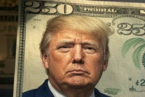 Hình ảnh ghép ông Trump trên tờ tiền mệnh giá 250 USD được nghị sĩ Mỹ đăng tải trên X. Ảnh: X.