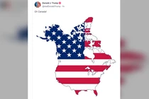 Tấm bản đồ được ông Donald Trump đăng tải lên mạng xã hội. Ảnh: Getty.