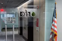 Một góc nhìn cho thấy cánh cửa dẫn đến văn phòng của Đài phát thanh Châu Á Tự do (RFA). Ảnh: Reuters.