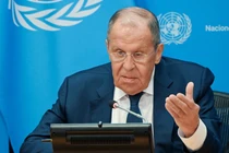 Ngoại trưởng Nga Sergey Lavrov phát biểu tại cuộc họp báo ở trụ sở Liên hợp quốc ở New York, ngày 17/7 (Ảnh: Sputnik)