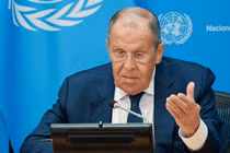 Ngoại trưởng Nga Sergey Lavrov phát biểu tại cuộc họp báo ở trụ sở Liên hợp quốc ở New York, ngày 17/7 (Ảnh: Sputnik)