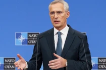 Tổng thư ký NATO Jens Stoltenberg phát biểu trong cuộc họp báo tại Trụ sở NATO ở Brussels vào ngày 14/6/2024 (Ảnh: Getty)