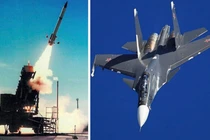 Hệ thống phóng Patriot và máy bay chiến đấu Su-30SM của Nga. Ảnh: MW.