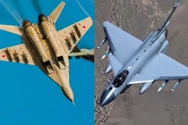 Chiến đấu cơ MiG-29 (trái) do Nga sản xuất và J-10C của Trung Quốc. Ảnh: MW.