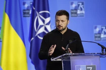 Tổng thống Ukraine Volodymyr Zelensky tại hội nghị thượng đỉnh NATO vào tháng 7/2024 (Ảnh: Getty)