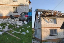 Thiệt hại tại một khu nhà dân do vật thể chưa xác định tấn công trong vụ việc mà Ba Lan tố là UAV Nga xâm nhập không phận vào đêm ngày 9-10/9. Ảnh: Polsat news.