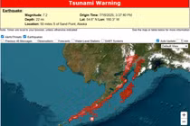 Cảnh báo sóng thần được đưa ra sau trận động đất. Ảnh: Getty.