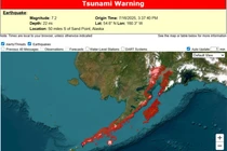 Cảnh báo sóng thần được đưa ra sau trận động đất. Ảnh: Getty.