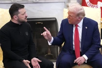 Tổng thống Ukraine Volodymyr Zelensky và Tổng thống Mỹ Donald Trump có pha tranh cãi nảy lửa tại Nhà Trắng hôm 28/2. Ảnh: Getty.