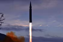 Hình ảnh tên lửa được hãng thông tấn nhà nước Triều Tiên công bố trong tuần (Ảnh: KCNA)