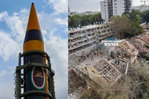 Tên lửa Kheibar và hình ảnh hủy diệt từ cuộc tấn công nhằm vào Tel Aviv, Israel. Ảnh: MW.