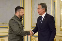 Ngoại trưởng Mỹ Antony Blinken gặp Tổng thống Ukraine Vladimir Zelensky ngày 6/9/2023 (Ảnh: Getty)
