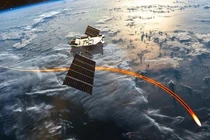 Một bức ảnh đồ họa thể hiện một vụ phóng tên lửa từ vũ trụ vào khí quyển. Ảnh: MW.