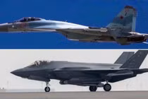 Máy bay chiến đấu Su-35 của Nga (trên) và F-35 của Mỹ. Ảnh: MW.
