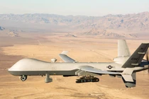 Một chiếc UAV MQ-9 Reaper của quân đội Mỹ đang tham gia một cuộc thử nghiệm (Ảnh: AFP)