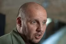 Ông Vadym Sukharevskyi, Tư lệnh Lực lượng Hệ thống Không người lái của Ukraine ở Kiev vào tháng 8. Ảnh: Getty.