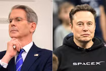 Hai ông Musk và Bessent đã có cuộc đối đầu gay gắt ngoài hành lang Nhà Trắng. Ảnh: Getty.