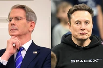 Hai ông Musk và Bessent đã có cuộc đối đầu gay gắt ngoài hành lang Nhà Trắng. Ảnh: Getty.
