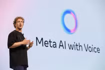 Giám đốc điều hành Meta Mark Zuckerberg giới thiệu Meta AI tại trụ sở chính của công ty ở Menlo Park, California, Mỹ ngày 25/9/2024. Ảnh: Reuters.