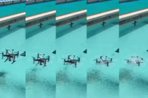 Mẫu drone Trung Quốc đang phát triển liên tục lặn ngụp xuống nước và bay lên không mà vẫn hoạt động bình thường (Ảnh: SCMP)