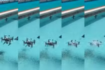 Mẫu drone Trung Quốc đang phát triển liên tục lặn ngụp xuống nước và bay lên không mà vẫn hoạt động bình thường (Ảnh: SCMP)
