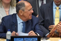 Ngoại trưởng Nga Sergey Lavrov tham dự phiên họp thứ 79 của Đại hội đồng Liên Hợp Quốc tại Trụ sở Liên Hợp Quốc, ở thành phố New York, Mỹ (Ảnh: Sputnik)