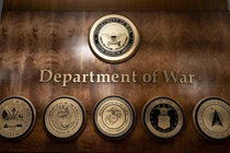 Logo mới của Bộ Chiến tranh Mỹ được công bố sau khi Tổng thống Donald Trump ký lệnh đổi tên Bộ Quốc phòng, ngày 15/9. Ảnh: Getty.