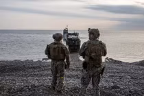 Thủy quân lục chiến Mỹ tham gia cuộc tập trận đổ bộ. Ảnh: Getty