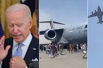 Tổng thống Joe Biden nói gì về những hình ảnh đáng sợ ở sân bay thủ đô Kabul, Afghanistan? (Ảnh: RT)