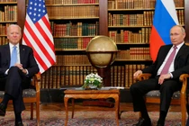 Lãnh đạo Mỹ, Nga trong cuộc gặp tại Geneva, Thụy Sĩ hôm 16/6 (Ảnh: Axios)