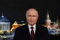Tổng thống Vladimir Putin phát biểu trước người dân Nga trong bài phát biểu mừng năm mới. Ảnh: Sputnik.