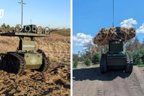 Xe chiến đấu mặt đất không người lái phun lửa Krampus. Ảnh: BQP Ukraine.