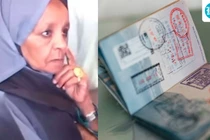 Người phụ nữ và tấm hộ chiếu bí ẩn trong đoạn video gây sốt trên mạng xã hội. Ảnh: Hindustan Times.