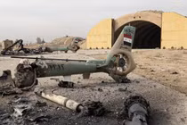 Israel đã thực hiện một cuộc tấn công bằng máy bay không người lái vào Sân bay Al Mazzeh, nhắm vào các nguồn cung cấp đạn dược thuộc Quân đội Quốc gia Syria. Ảnh: Getty.