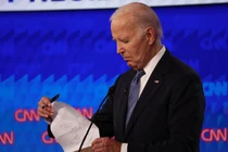 Tổng thống Mỹ Joe Biden tại cuộc tranh luận trực tiếp với ông Donald Trump tối 27/6 (Ảnh: CNN)