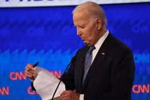 Tổng thống Mỹ Joe Biden tại cuộc tranh luận trực tiếp với ông Donald Trump tối 27/6 (Ảnh: CNN)