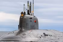 Tàu ngầm tấn công hạt nhân lớp Yasen của Nga. Ảnh: MW.