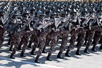 Binh sĩ Triều Tiên trong cuộc duyệt binh ở Bình Nhưỡng tháng 9/2018. Ảnh: BI.