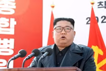 Lãnh đạo Triều Tiên Kim Jong-un trong một bài phát biểu. Ảnh: Getty.