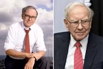 Tỉ phú Warren Buffett trong bức ảnh chụp năm 1984 và 2006 (Ảnh: WSJ)