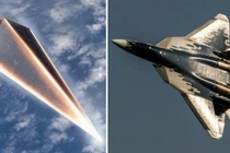 Ảnh đồ họa về vũ khí siêu thanh và chiến đấu cơ Su-57 của Nga. Ảnh: MW.