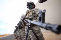 Quân đội Thổ Nhĩ Kỳ tại biên giới Thổ Nhĩ Kỳ-Syria gần Gaziantep ngày 20/11/2022. Ảnh: Anadolu.