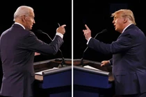 Hai ứng viên Joe Biden và Donald Trump trong cuộc tranh luận tối 27/6 (Ảnh: USA Today)