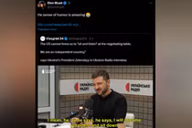 Ảnh chụp đoạn phỏng vấn của Tổng thống Ukraine Volodymyr Zelensky (Ảnh: RT)