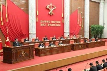 Chủ tịch Kim Jong-un chủ trì phiên họp toàn thể BCHTW đảng Lao động Triều Tiên (Ảnh: KCNA)